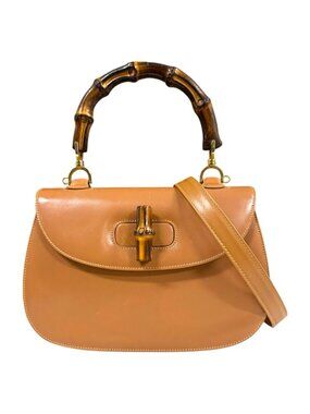 Gucci Bamboo Shoulder Bag Leather Brown
